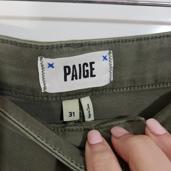 Paige Jessie Ivy Green Mini Skirt with Pockets, Size 31 - Picture 2 of 7